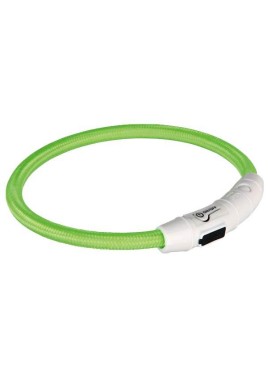 Trixie USB Flash Light Ring Rechargeable Glow Collar L-XL